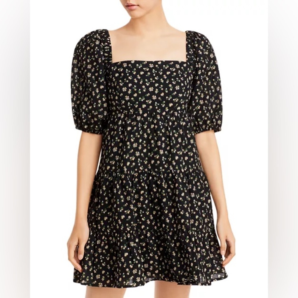 WAYF Windham Printed Puff Sleeve Dress